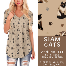 Load image into Gallery viewer, Batch #411 - July Request Run - Closes 9/11 - ETA late October - Siam Cats V-Neck Tee

