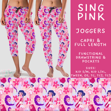 Load image into Gallery viewer, Batch #601 - Cool Characters 19 - Closes 10/21 - ETA mid Dec - Sing Pink Full and Capri Length Joggers
