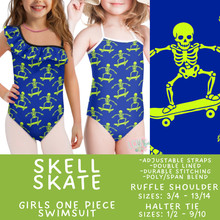 Load image into Gallery viewer, Batch #543 - Pool Party 2 - Closes 6/15 - ETA early/mid August - Skell Skate Girl's Swimsuit
