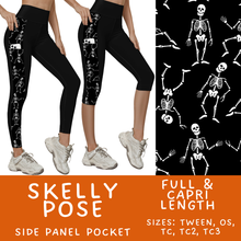 Load image into Gallery viewer, Batch #568 - Halloween Spooky Sets 3 - Closes 8/12 - ETA early October - Skelly Pose Pattern Side Pocket Capris &amp; Leggings
