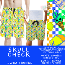 Load image into Gallery viewer, Batch #543 - Pool Party 2 - Closes 6/15 - ETA early/mid August - Skull Check Boys' &amp; Men's Swim Trunks
