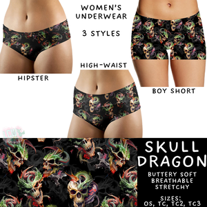 Batch #340 - Comfortable Underwear 4 - Closes 5/16 - ETA early July - Skull Dragon Women's Underwear