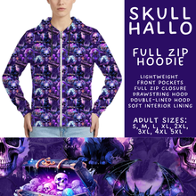 Load image into Gallery viewer, Batch #556 - Halloween 3 - Closes 7/15 - ETA mid Sept - Skull Hallo Full Zip Hoodie
