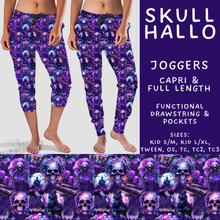 Load image into Gallery viewer, Batch #556 - Halloween 3 - Closes 7/15 - ETA mid Sept - Skull Hallo Full and Capri Length Joggers

