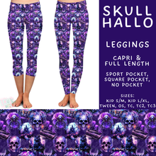 Load image into Gallery viewer, Batch #556 - Halloween 3 - Closes 7/15 - ETA mid Sept - Skull Hallo Full and Capri Length Leggings

