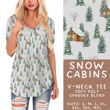 Load image into Gallery viewer, Batch #433 - Winter Cabin - Closes 10/20 - ETA early Dec - Snow Cabins V-Neck Tee

