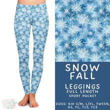 Load image into Gallery viewer, Ready to Ship - Snow Fall Full Length Leggings - Sport Pocket OS &amp; TC
