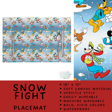 Load image into Gallery viewer, Batch #602 - Table Runners &amp; Placemats - Closes 10/23 - ETA mid Dec - Snow Fight Placemat
