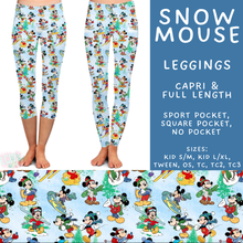 Load image into Gallery viewer, Batch #606 - Magical Character Winter - Closes 10/30 - ETA late Dec - Snow Mouse Full and Capri Length Leggings

