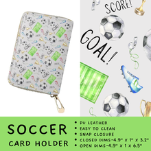 Load image into Gallery viewer, Batch #309 - Card Holders &amp; Mini Backpacks - Closing 3/24 - ETA late May - Soccer Card Holder
