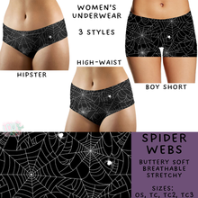 Load image into Gallery viewer, Ready To Ship - Spider Webs Women&#39;s Underwear - Boy Short TC3 - Hipster TC
