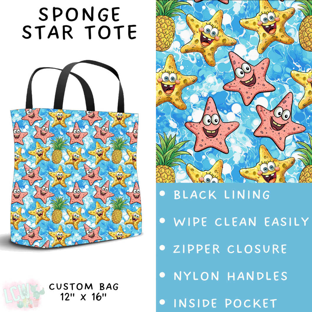Batch #339 - Character Summer - Closes 5/15 - ETA mid July - Sponge Star Tote