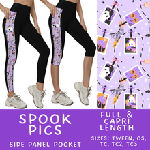 Load image into Gallery viewer, Batch #568 - Halloween Spooky Sets 3 - Closes 8/12 - ETA early October - Spook Pics Pattern Side Pocket Capris &amp; Leggings
