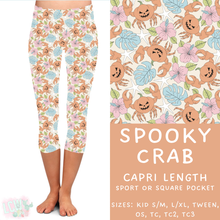 Load image into Gallery viewer, Ready to Ship- Spooky Crab Capri Length Leggings - TC Square Pocket

