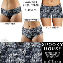 Load image into Gallery viewer, Ready To Ship - Spooky House Women&#39;s Underwear - Boy Short TC - High Waist TC3
