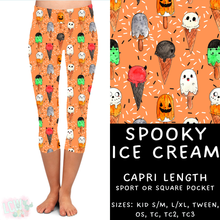 Load image into Gallery viewer, Ready to Ship - Spooky Ice Cream Capri Length Leggings - OS Sport Pocket &amp; TC2 Square Pocket
