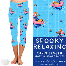 Load image into Gallery viewer, Ready to Ship - Spooky Relaxing Capri Length Leggings - TC2 Square Pocket
