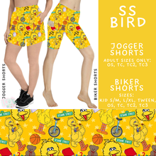 Load image into Gallery viewer, Batch #544 - Cool Characters 16 - Closes 6/17 - ETA mid August - SS Bird Biker &amp; Jogger Shorts
