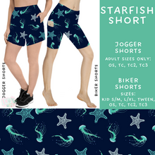 Load image into Gallery viewer, Batch #307 - Sea Life - Closes 3/20 - ETA mid May - Starfish Biker &amp; Jogger Shorts
