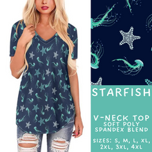 Load image into Gallery viewer, Batch #307 - Sea Life - Closes 3/20 - ETA mid May - Starfish V-Neck Tee
