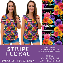 Load image into Gallery viewer, Batch #561 - June Request Run - Closes 7/27 - ETA late Sept - Stripe Floral Everyday Tank &amp; Tee
