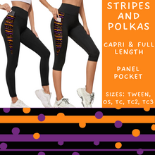 Load image into Gallery viewer, Ready To Ship - Stripes and Polkas Pocket Capri Length Legging - TC2
