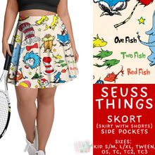 Load image into Gallery viewer, Batch #456 - Storybook Collection 4 - Closes 11/28 - ETA late Jan - Suess Things Skort
