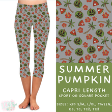 Load image into Gallery viewer, Ready to Ship - Summer Pumpkin Capri Length Leggings - TC2 Square Pocket
