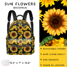 Load image into Gallery viewer, Batch #309 - Card Holders &amp; Mini Backpacks - Closing 3/24 - ETA late May - Sun Flowers Mini Backpack
