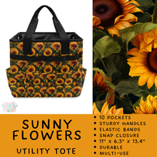 Load image into Gallery viewer, Batch #549 - Utility Tote 2 - Closes 6/29 - ETA late August - Sunny Flowers Utility Tote
