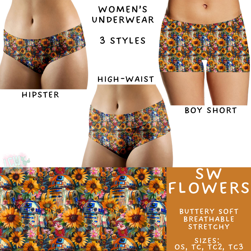 Ready to Ship - SW Flowers Women's Underwear - Boy Short