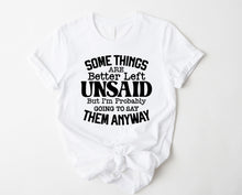 Load image into Gallery viewer, Wholesale Some things are better Left Unsaid Graphic Tee - Lilac
