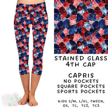 Load image into Gallery viewer, Ready To Ship - Stained Glass 4th Capri Leggings
