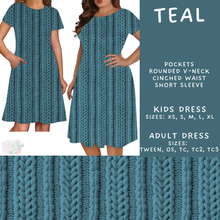 Load image into Gallery viewer, Batch #596 - Sweater Weather - Closes 10/9 - ETA early Dec - Teal Adult &amp; Kids Dresses
