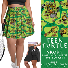 Load image into Gallery viewer, Batch #454 - Cool Characters 10 - Closes 11/26 - ETA mid Jan - Teen Turtle Skort
