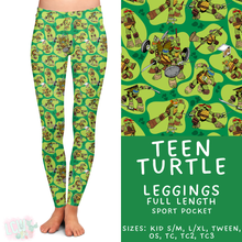 Load image into Gallery viewer, Batch #454 - Cool Characters 10 - Closes 11/26 - ETA mid Jan - Teen Turtle Full Length Leggings
