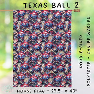 Batch #312 - Strike Out Baseball Flags - Closes 3/28 - ETA late May - Texas Ball 2 House Flag