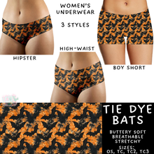 Load image into Gallery viewer, Ready To Ship - Tie Dye Bats Women&#39;s Underwear - Boy Shorts OS
