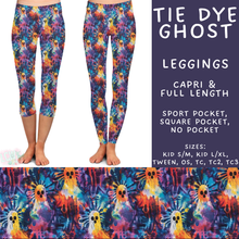 Load image into Gallery viewer, Batch #560 - Halloween 4 - Closes 7/26 - ETA late Sept - Tie Dye Ghost Full and Capri Length Leggings
