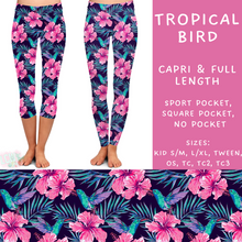 Load image into Gallery viewer, Ready To Ship - Tropical Bird Floral Full and Capri Length Leggings
