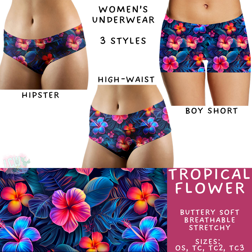 Ready to Ship - Tropical Flower Women's Underwear - High Waist