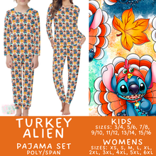 Load image into Gallery viewer, Batch #580 - Fall Family Pajamas 2 - Closes 9/4 - ETA early Nov - Turkey Alien Women's &amp; Kid's Pajama Set
