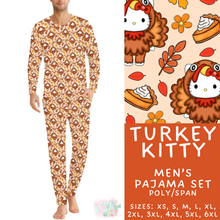 Load image into Gallery viewer, Batch #580 - Fall Family Pajamas 2 - Closes 9/4 - ETA early Nov - Turkey Kitty Men's Pajama Set
