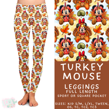 Load image into Gallery viewer, Ready to Ship - Turkey Mouse Full Length Leggings - Square Pocket OS
