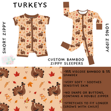 Load image into Gallery viewer, Ready to Ship - Turkeys Long Zippy Sleeper - 2T, 3T &amp; 4T
