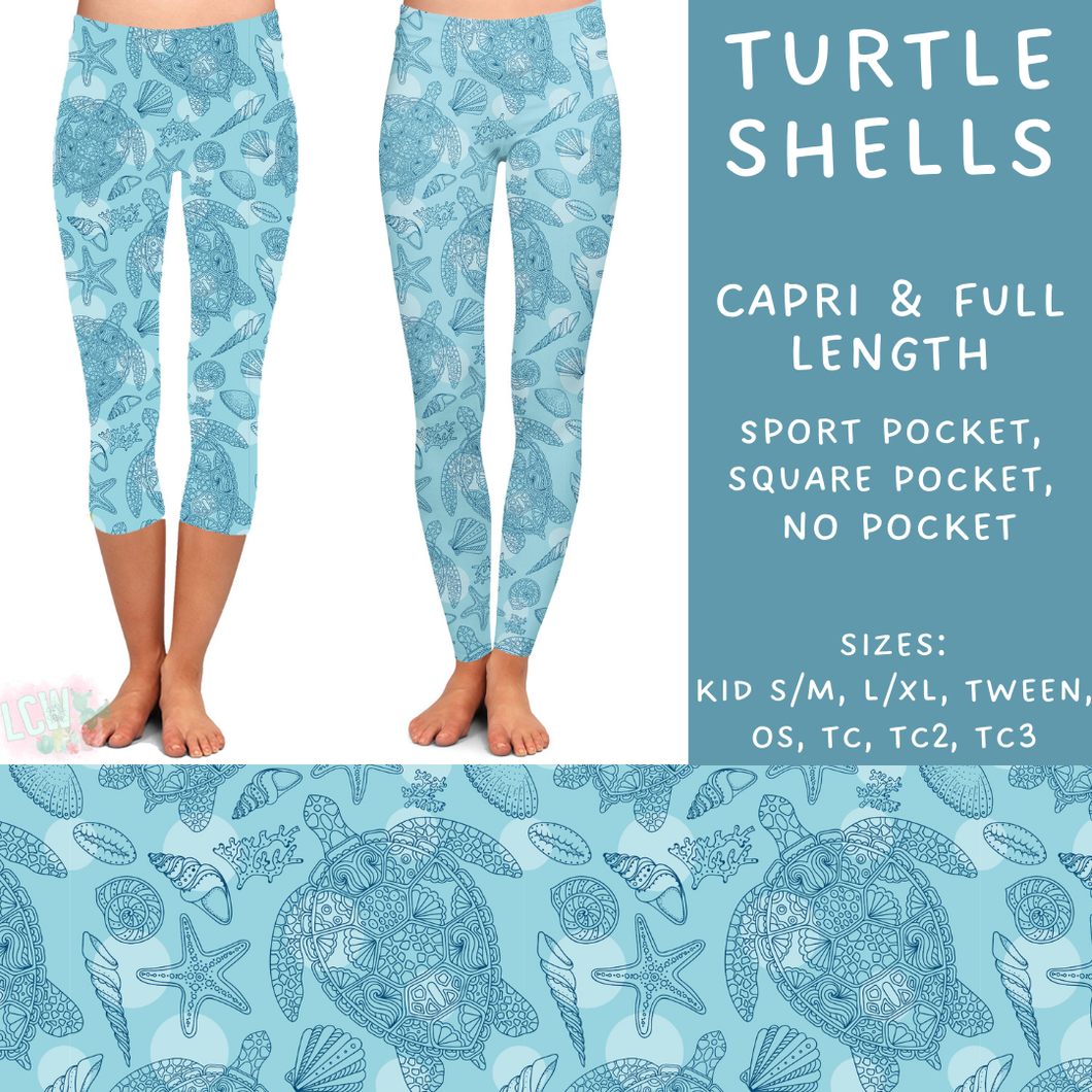 Batch #307 - Sea Life - Closes 3/20 - ETA mid May - Turtle Shells Full and Capri Length Leggings