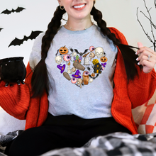 Load image into Gallery viewer, Wholesale Heart full of Halloween Graphic Tee - Grey Tee
