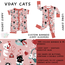 Load image into Gallery viewer, Batch #455 - Little Dreamers Lucky in Love - Closes 11/27 - ETA mid January - Vday Cats Short and Long Zippy Sleeper
