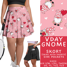 Load image into Gallery viewer, Batch #453 - Love Day 2 - Closes 11/24 - ETA mid Jan - Vday Gnome Skort
