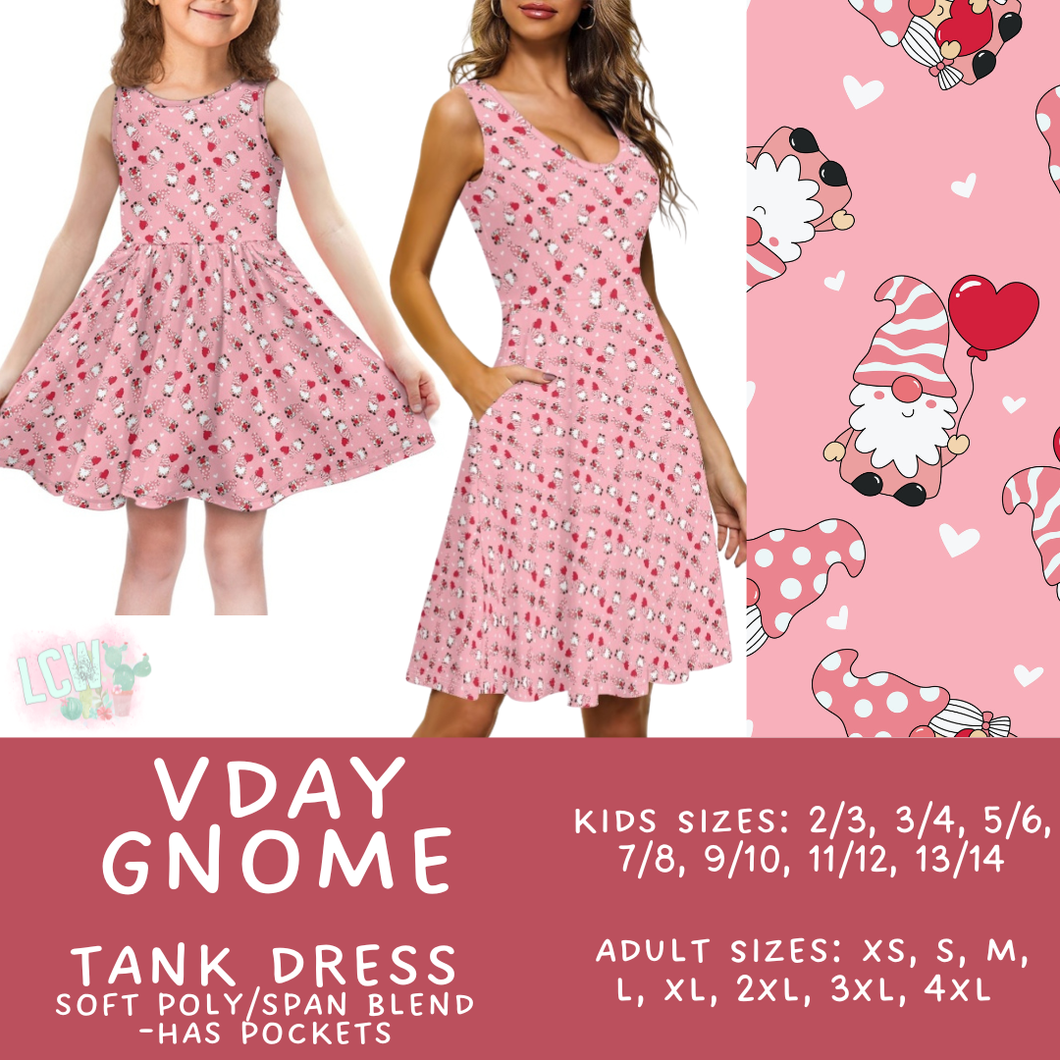 Batch #452 - Mom & Me Love - Closes 11/21 - ETA early Jan - Vday Gnome Women's & Girl's Tank Dress